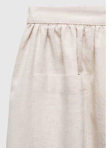 Mango Kids rok met linnen beige Effen 116 | Rok van - Foto 2