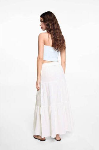 Mango Kids rok wit Meisjes Katoen Effen 158(XS) | Rok van - Foto 3