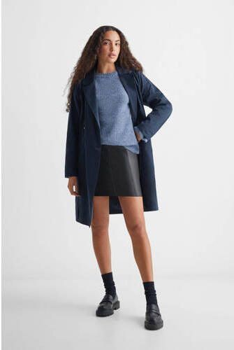 Mango Kids rok zwart Meisjes Imitatieleer Effen 152(XXS)