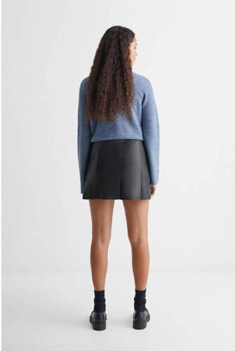 Mango Kids rok zwart Meisjes Imitatieleer Effen 152(XXS) - Foto 3