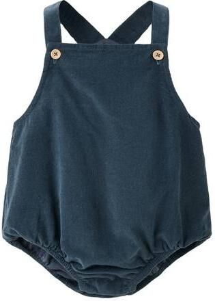 Mango Kids romper met corduroy details marineblauw Meisjes Katoen Vierkante hals
