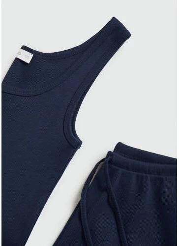 Mango Kids shortama donkerblauw Meisjes Katoen Ronde hals Effen 152(XXS) - Foto 2
