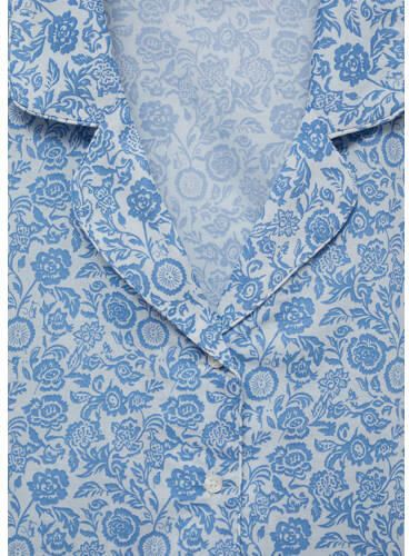 Mango Kids shortama met all over print blauw Meisjes Katoen Klassieke kraag 152(XXS) - Foto 2