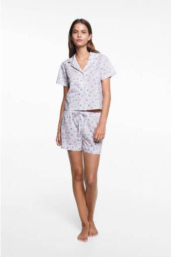 Mango Kids shortama met all over print lila Paars Meisjes Katoen V-hals 152(XXS) - Foto 2