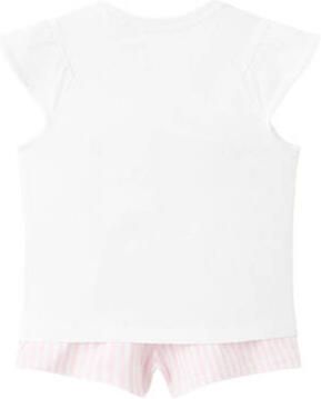 Mango Kids shortama wit roze Meisjes Katoen Ronde hals Effen - Foto 3