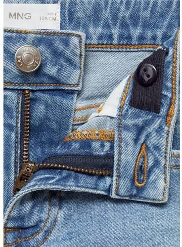 Mango Kids skinny jeans light blue denim Blauw Effen 122