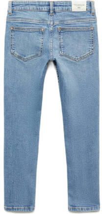 Mango Kids skinny jeans light blue denim Blauw Effen 122 - Foto 3