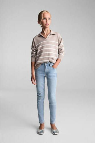 Mango Kids skinny jeans light blue denim Blauw Meisjes Stretchdenim Effen 122 - Foto 3