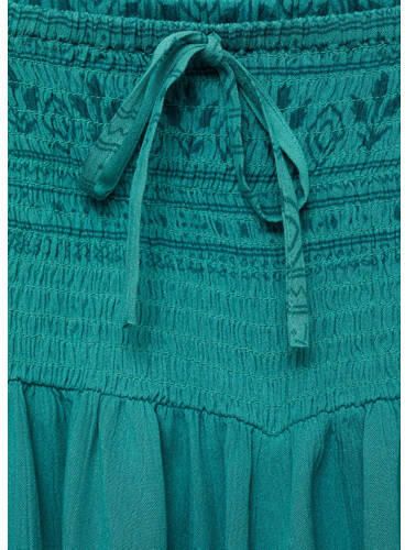 Mango Kids skort met all over print en ruches petrolgroen Rok Meisjes Viscose 152(XXS)