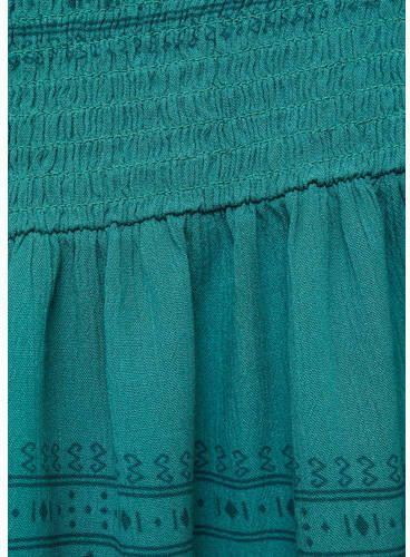 Mango Kids skort met all over print en ruches petrolgroen Rok Meisjes Viscose 152(XXS) - Foto 2