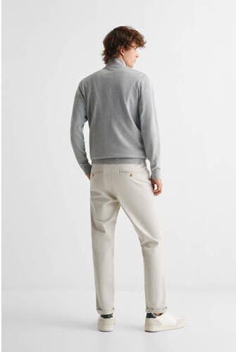 Mango Kids slim fit broek ecru Jongens Stretchkatoen Effen 158(XXS)