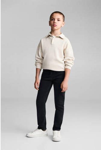 Mango Kids slim fit jeans black Zwart Jongens Stretchdenim Effen 116 - Foto 3