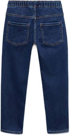 Mango Kids slim fit jeans dark blue Blauw Jongens Stretchdenim Effen 116