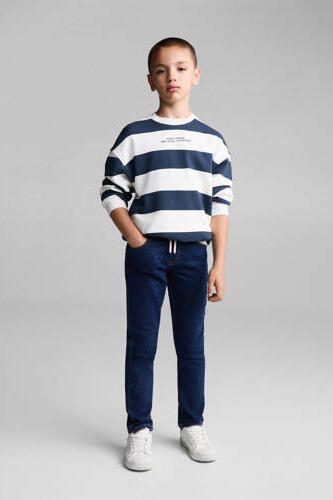 Mango Kids slim fit jeans dark blue Blauw Jongens Stretchdenim Effen 116 - Foto 2
