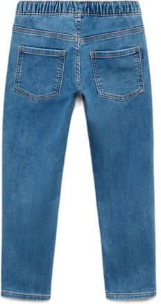 Mango Kids slim fit jeans medium blue Blauw Jongens Stretchdenim Effen 116