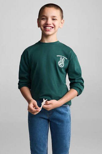 Mango Kids slim fit jeans medium blue Blauw Jongens Stretchdenim Effen 116 - Foto 2