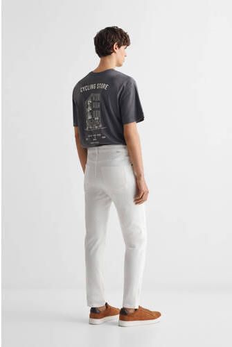 Mango Kids slim fit jeans wit Jongens Stretchdenim Effen 158(XXS) - Foto 3