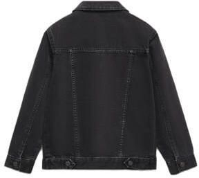 Mango Kids spijkerjas black denim Zwart Effen 116
