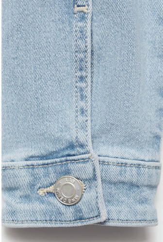 Mango Kids spijkerjas light blue Blauw Meisjes Denim Klassieke kraag Effen 128