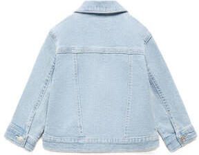 Mango Kids spijkerjas light blue denim Blauw Effen 110