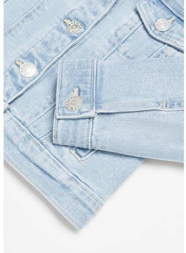 Mango Kids spijkerjas light blue denim Blauw Effen 110 - Foto 2