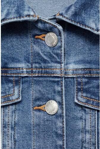 Mango Kids spijkerjas medium blue Blauw Meisjes Denim Klassieke kraag Effen 122 - Foto 3