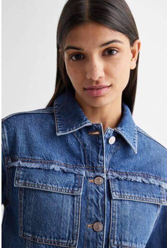 Mango Kids spijkerjas medium blue denim Blauw Effen 152(XXS) - Foto 2