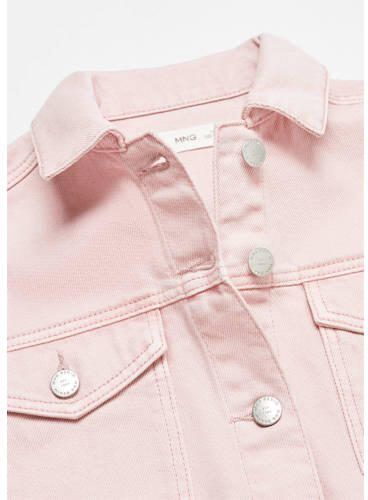 Mango Kids spijkerjas roze Meisjes Denim Klassieke kraag Effen 122 - Foto 3