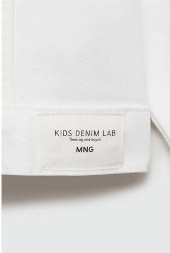 Mango Kids spijkerjas wit Meisjes Denim Klassieke kraag Effen 116