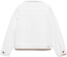 Mango Kids spijkerjas wit Meisjes Denim Klassieke kraag Effen 116 - Foto 3