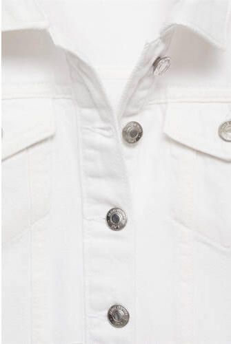 Mango Kids spijkerjas wit Meisjes Denim Klassieke kraag Effen 116 - Foto 2
