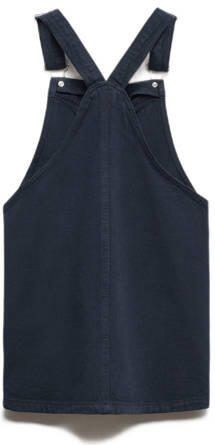 Mango Kids spijkerjurk donkerblauwe Meisjes Denim Vierkante hals Effen 122 - Foto 3