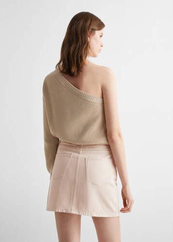 Mango Kids spijkerrok beige Meisjes Denim Effen 152(XXS)