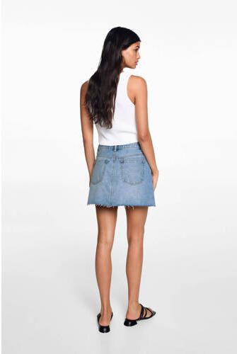 Mango Kids spijkerrok changeant blauw Meisjes Denim Effen 152(XXS)