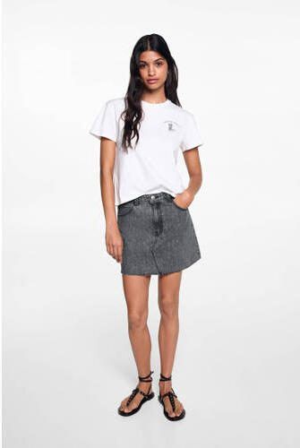 Mango Kids spijkerrok changeant grijs Meisjes Denim Effen 152(XXS) - Foto 3