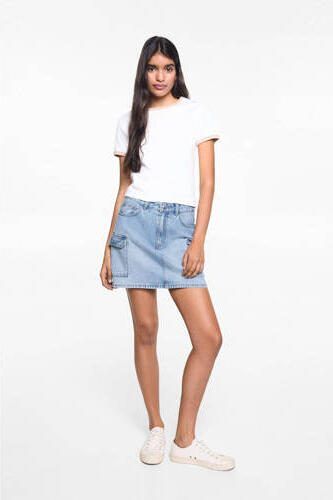 Mango Kids spijkerrok medium blue denim Blauw Effen 152(XXS) - Foto 3