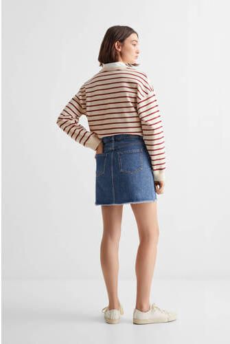 Mango Kids spijkerrok middenblauw Meisjes Denim Effen 152(XXS)