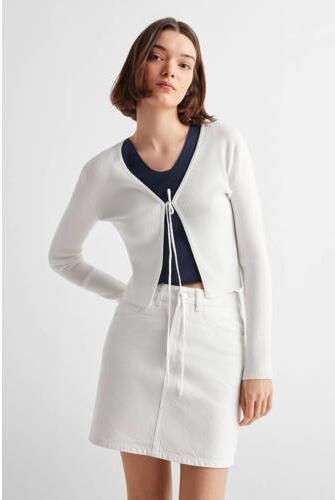 Mango Kids spijkerrok wit Meisjes Denim Effen 152(XXS) - Foto 3