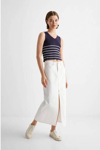 Mango Kids spijkerrok wit Meisjes Denim Effen 152(XXS)