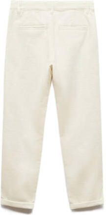 Mango Kids straight fit broek ecru Jongens Katoen Effen 128