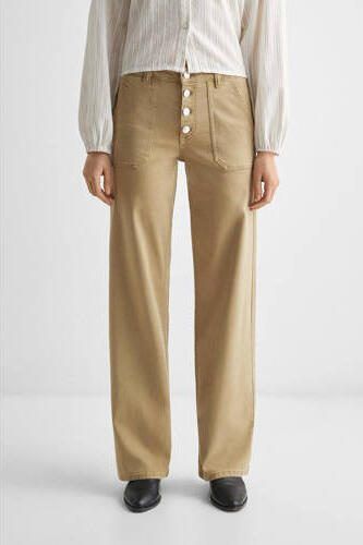 Mango Kids straight fit broek zand Beige Meisjes Katoen Effen 152(XXS) - Foto 3