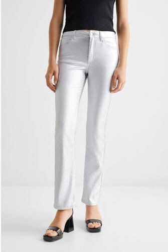 Mango Kids straight fit broek zilver Meisjes Viscose Effen 152(XXS) - Foto 3