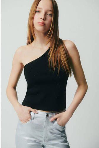 Mango Kids straight fit broek zilver Meisjes Viscose Effen 152(XXS) - Foto 2