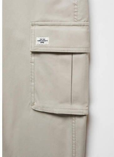 Mango Kids straight fit cargobroek beige Jongens Stretchkatoen Effen 158(XXS) - Foto 2