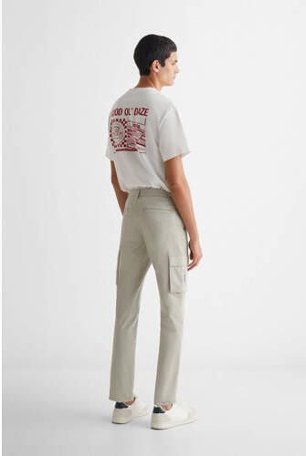 Mango Kids straight fit cargobroek beige Jongens Stretchkatoen Effen 158(XXS) - Foto 3