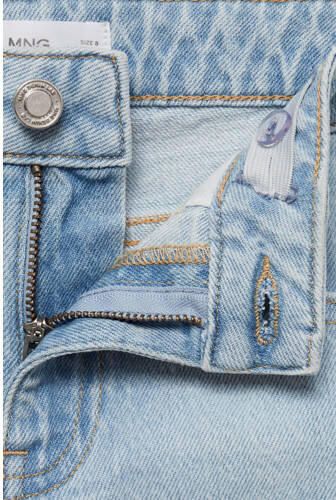 Mango Kids straight fit jeans changeant blauw Jongens Denim Effen 116