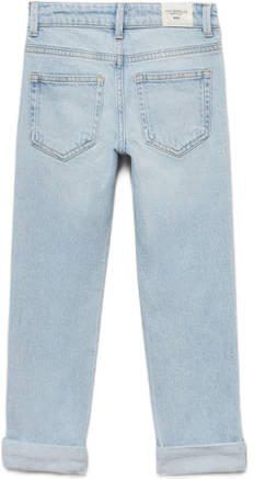 Mango Kids straight fit jeans changeant blauw Jongens Denim Effen 116 - Foto 3