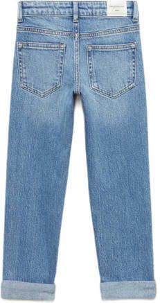 Mango Kids straight fit jeans changeant blauw Jongens Denim Effen 116