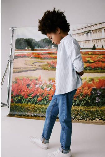 Mango Kids straight fit jeans changeant blauw Jongens Denim Effen 116 - Foto 3