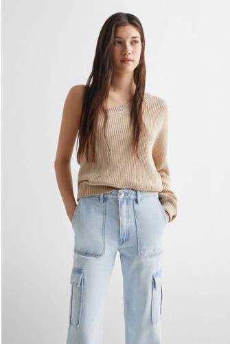 Mango Kids straight fit jeans changeant blauw Meisjes Katoen Effen 152(XXS) - Foto 3